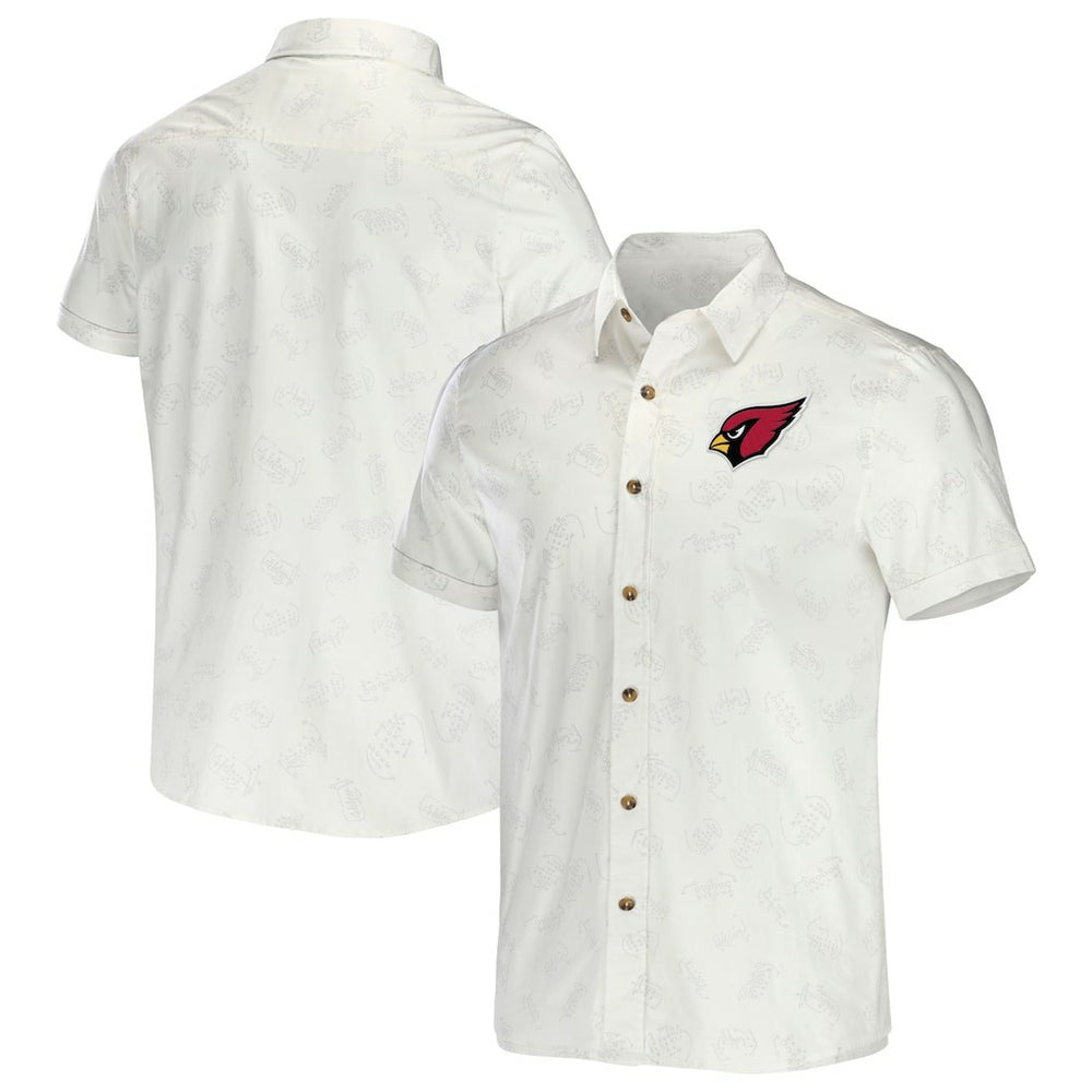 Arizona Cardinals NFL x Darius Rucker Collection Woven Button-Up T-Shirt White - Fanatics
