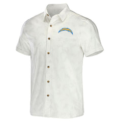 Los Angeles Chargers NFL x Darius Rucker Collection Woven Button-Up T-Shirt White - Fanatics