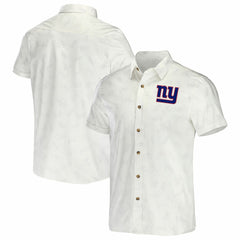New York Giants NFL x Darius Rucker Collection Woven Button-Up T-Shirt White - Fanatics