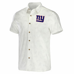 New York Giants NFL x Darius Rucker Collection Woven Button-Up T-Shirt White - Fanatics