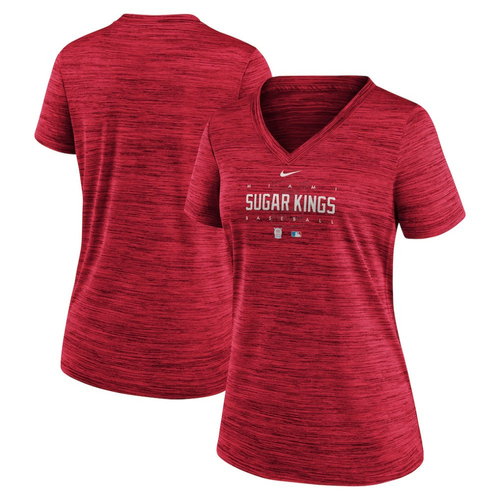 Miami Marlins Nike Women's City Connect Velocity Practice Performance V-Neck T-Shirt Near Me