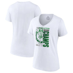 Fanatics - Boston Celtics Women's 2022 Eastern Conference Champions Plus Size Locker Room V-Neck T-Shirt - White