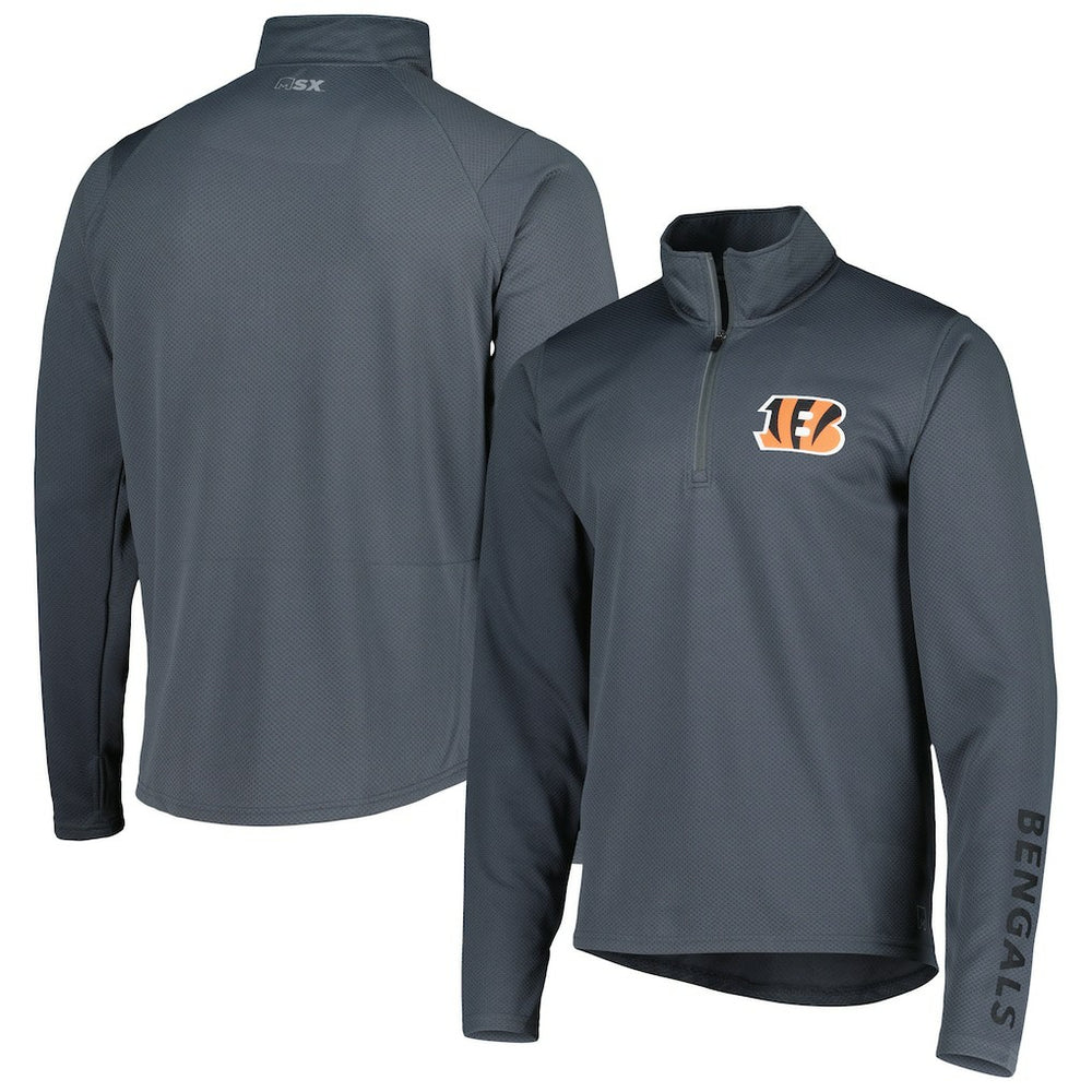 Cincinnati Bengals MSX by Michael Strahan Half-Zip Pullover Charcoal - NFL