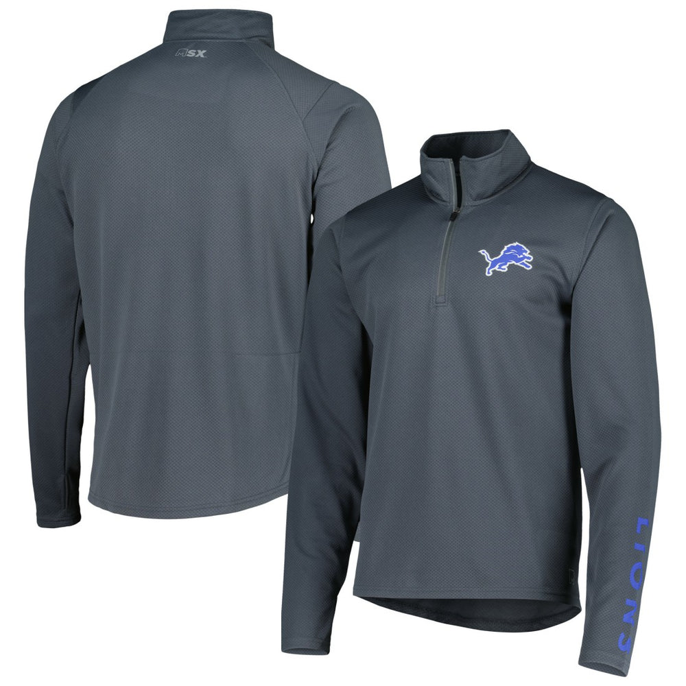 Detroit Lions MSX by Michael Strahan Half-Zip Pullover Charcoal - NFL
