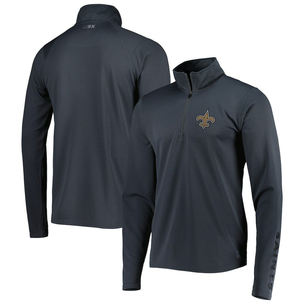 New Orleans Saints MSX by Michael Strahan Half-Zip Pullover Charcoal - NFL