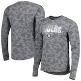 Las Vegas Raiders MSX by Michael Strahan Performance Camo Long Sleeve T-Shirt Black - NFL