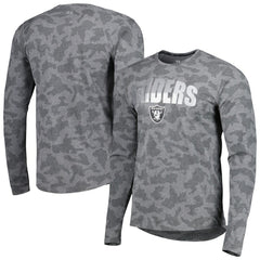Las Vegas Raiders MSX by Michael Strahan Performance Camo Long Sleeve T-Shirt Black - NFL
