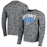 Detroit Lions MSX by Michael Strahan Performance Camo Long Sleeve T-Shirt Black - NFL