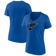 St. Louis Blues - Fanatics Women's Primary Logo Team V-Neck T-Shirt Royal