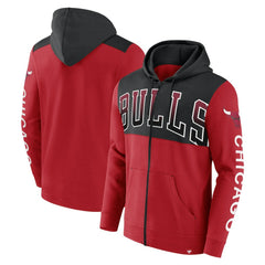 Fanatics - Chicago Bulls Skyhook Colorblock Full-Zip Hoodie - Red/Black