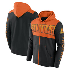 Fanatics - Phoenix Suns Skyhook Colorblock Full-Zip Hoodie - Black/Orange