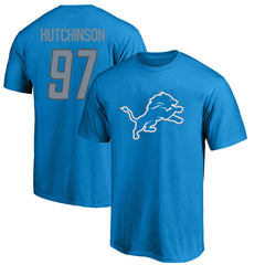 Aidan Hutchinson Detroit Lions Big & Tall Player Name & Number T-Shirt Blue - Fanatics