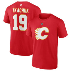 Matthew Tkachuk Calgary Flames - Fanatics Authentic Stack Name & Number T-Shirt Red