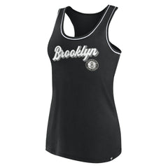 Fanatics - Brooklyn Nets Women's Wordmark Logo Racerback Tank Top - Black