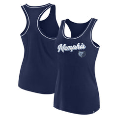 Fanatics - Memphis Grizzlies Women's Wordmark Logo Racerback Tank Top - Navy