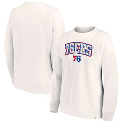 Fanatics - Philadelphia 76ers Women's Tonal Leopard Pullover Sweatshirt - White