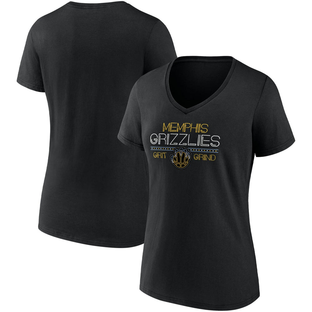 Fanatics - Memphis Grizzlies Women's Hometown Collection Grit Grind V-Neck T-Shirt - Black