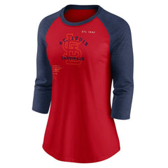 St. Louis Cardinals Nike Women's Next Up Tri-Blend Raglan 3/4-Sleeve T-Shirt Sale
