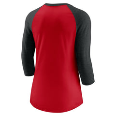 Cincinnati Reds Nike Women's Next Up Tri-Blend Raglan 3/4-Sleeve T-Shirt On Sale