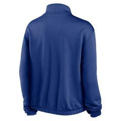 Milwaukee Brewers Nike Women's Rewind Splice Half-Zip Semi-Cropped Bubble Hem Sweatshirt On Sale