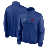 St. Louis Cardinals Nike Women's Rewind Splice Half-Zip Semi-Cropped Bubble Hem Sweatshirt Clearance