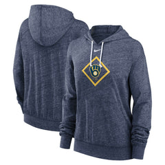 Milwaukee Brewers Nike Women's Diamond Icon Gym Vintage Lightweight Hooded Top On Sale