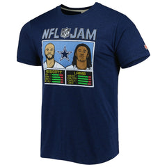 CeeDee Lamb & Dak Prescott Dallas Cowboys Homage Unisex NFL Jam Tri-Blend T-Shirt Heathered Navy - NFL