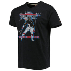 Deion Sanders Atlanta Falcons Homage Unisex NFL Blitz Retired Player Tri-Blend T-Shirt Heathered Heather Black - NFL