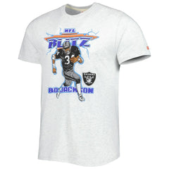 Bo Jackson Las Vegas Raiders Homage Unisex NFL Blitz Retired Player Tri-Blend T-Shirt Heathered Ash - NFL
