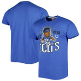 Jonathan Taylor Indianapolis Colts Homage Unisex Caricature Player Tri-Blend T-Shirt Heather Royal - NFL