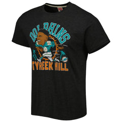 Tyreek Hill Miami Dolphins Homage Unisex Caricature Player Tri-Blend T-Shirt Heather Black - NFL