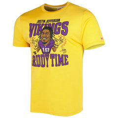 Justin Jefferson Minnesota Vikings Homage Unisex Caricature Player Tri-Blend T-Shirt Gold - NFL