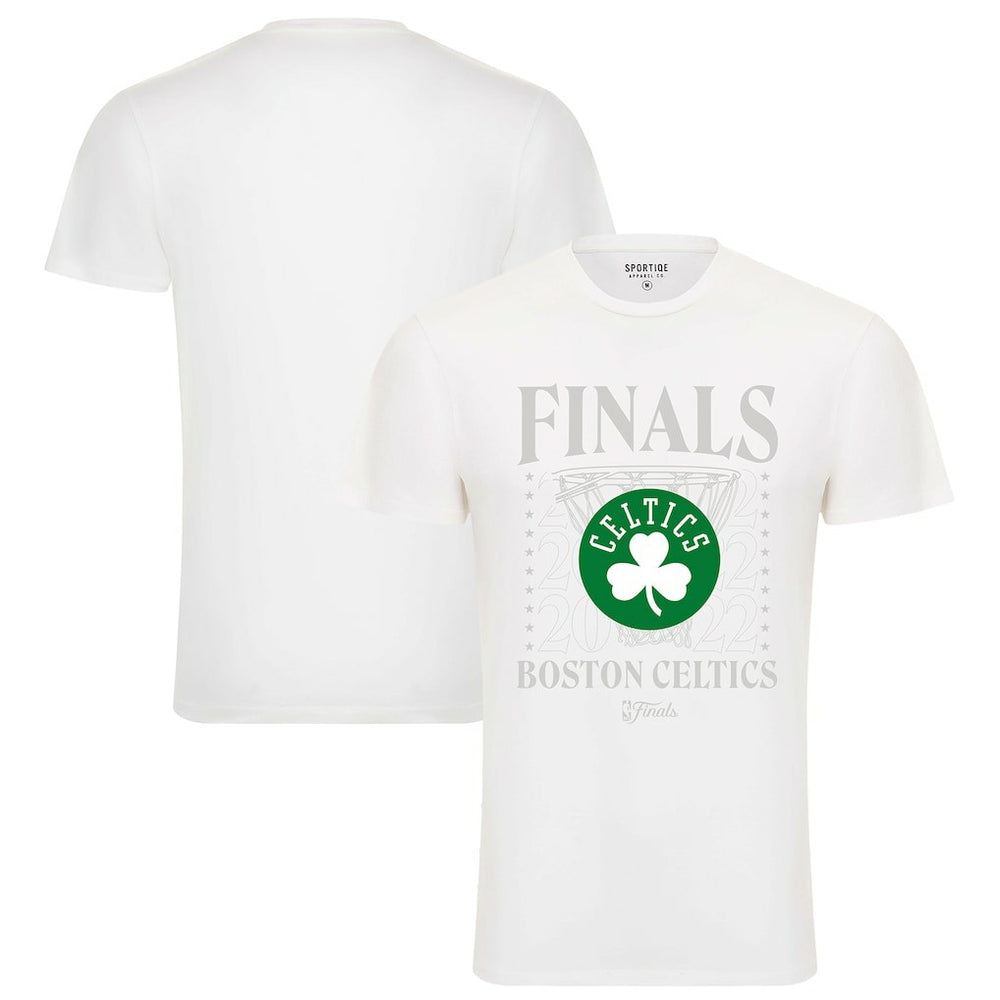 NBA - Boston Celtics Sportiqe 2022 NBA Finals Stacked Hoop Bingham T-Shirt - White