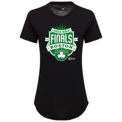 NBA - Boston Celtics Sportiqe Women's 2022 NBA Finals Crest Phoebe T-Shirt - Black