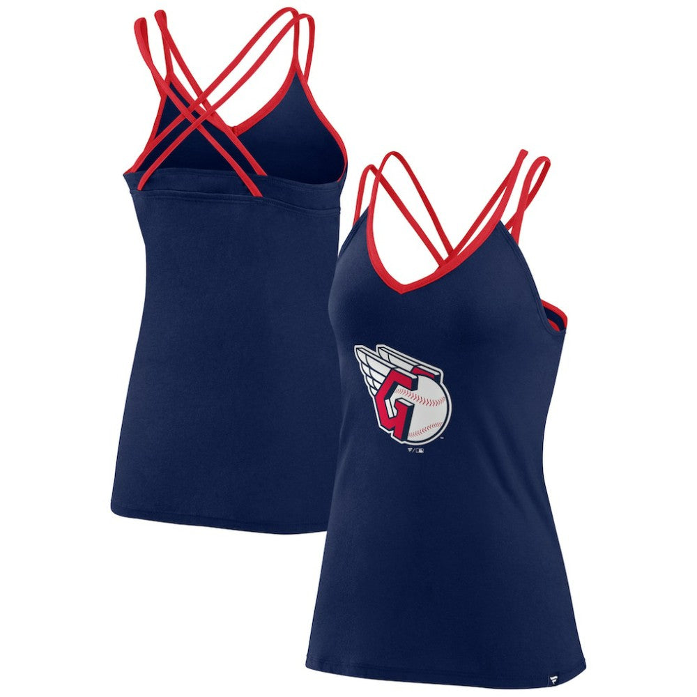 Cleveland Guardians Fanatics Women's Barrel It Up Cross Back V-Neck Tank Top for sale