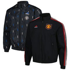 Adidas Manchester United 2022/23 On-Field Team Logo Anthem Reversible Full-Zip Jacket - Black
