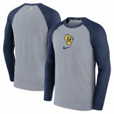 Milwaukee Brewers Nike Authentic Collection Game Raglan Performance Long Sleeve T-Shirt Clearance