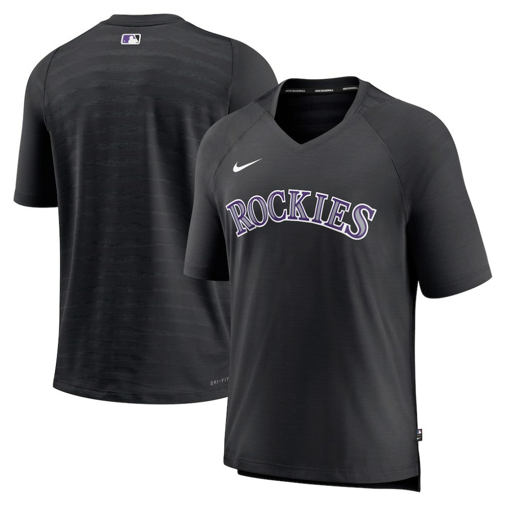 Colorado Rockies Nike Authentic Collection Pregame Raglan Performance V-Neck T-Shirt for sale