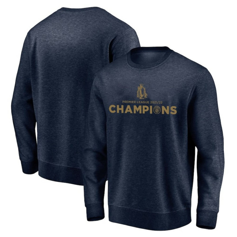 Manchester City 2021/22 Premier League Champions Crewneck Pullover Sweatshirt - Navy