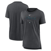 Miami Marlins Nike Women's Authentic Collection Early Work Tri-Blend T-Shirt Lifestyle