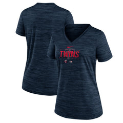 Minnesota Twins Nike Women's Authentic Collection Velocity Practice Performance V-Neck T-Shirt discount