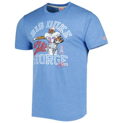 Eddie George Tennessee Titans Homage Caricature Retired Player Tri-Blend T-Shirt Heathered Light Blue - NFL