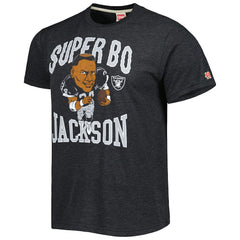 Bo Jackson Las Vegas Raiders Homage Unisex Unisex Caricature Retired Player Tri-Blend T-Shirt Heather Black - NFL