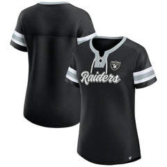 Las Vegas Raiders Women's Plus Size Original State Lace-Up T-Shirt Black - Fanatics