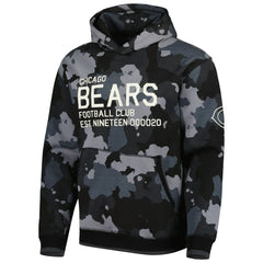 Chicago Bears The Wild Collective Camo Pullover Hoodie Black - NFL
