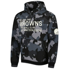 Cleveland Browns The Wild Collective Camo Pullover Hoodie Black - NFL