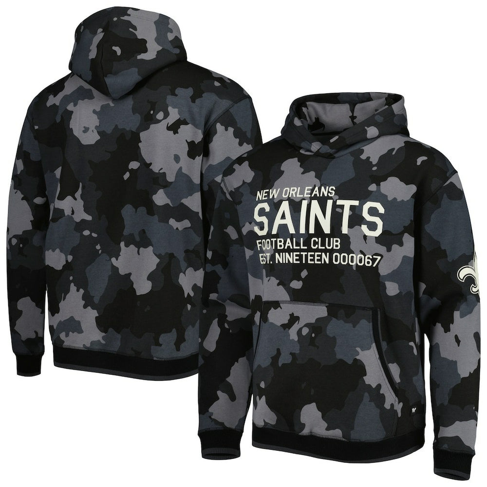 New Orleans Saints The Wild Collective Camo Pullover Hoodie Black - NFL