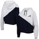 Atlanta Braves DKNY Sport Women's Bobbi Colorblock Pullover Hoodie Near Me