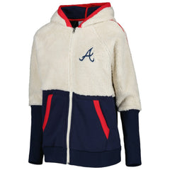 Atlanta Braves G-III 4Her by Carl Banks Women's Shuffle It Raglan Full-Zip Hoodie Lifestyle