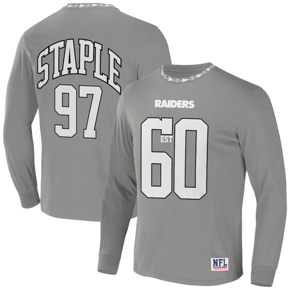 Las Vegas Raiders NFL x Staple Core Team Long Sleeve T-Shirt Gray - NFL